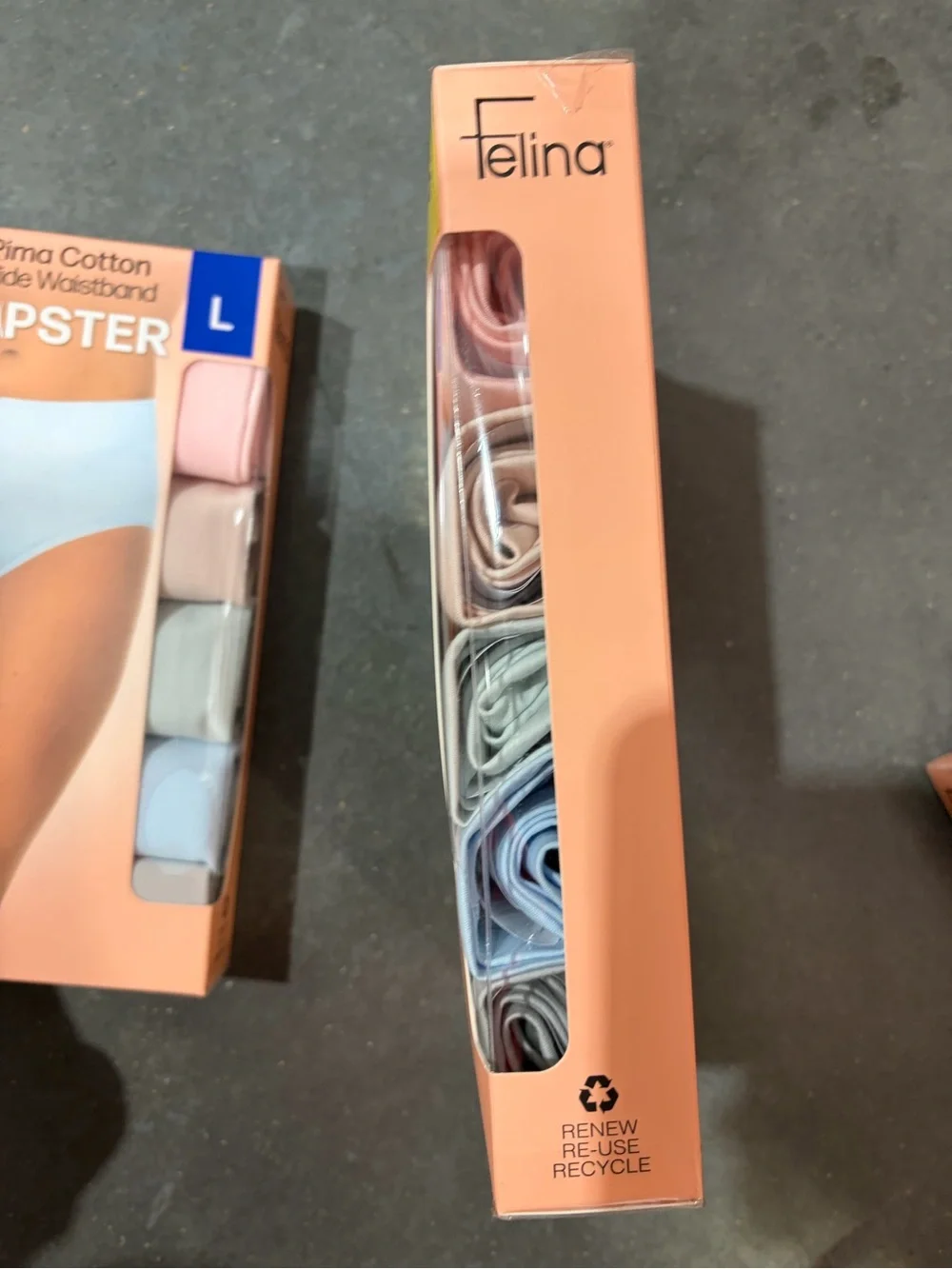 Felina Pima Cotton Hipster - Beige/blue/pink  (5 Pack) new sealed